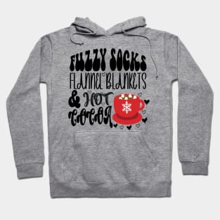 Fuzzy Socks Flannel Blankets & Hot Cocoa Shirt, Winter Hot Chocolate Lover Hoodie